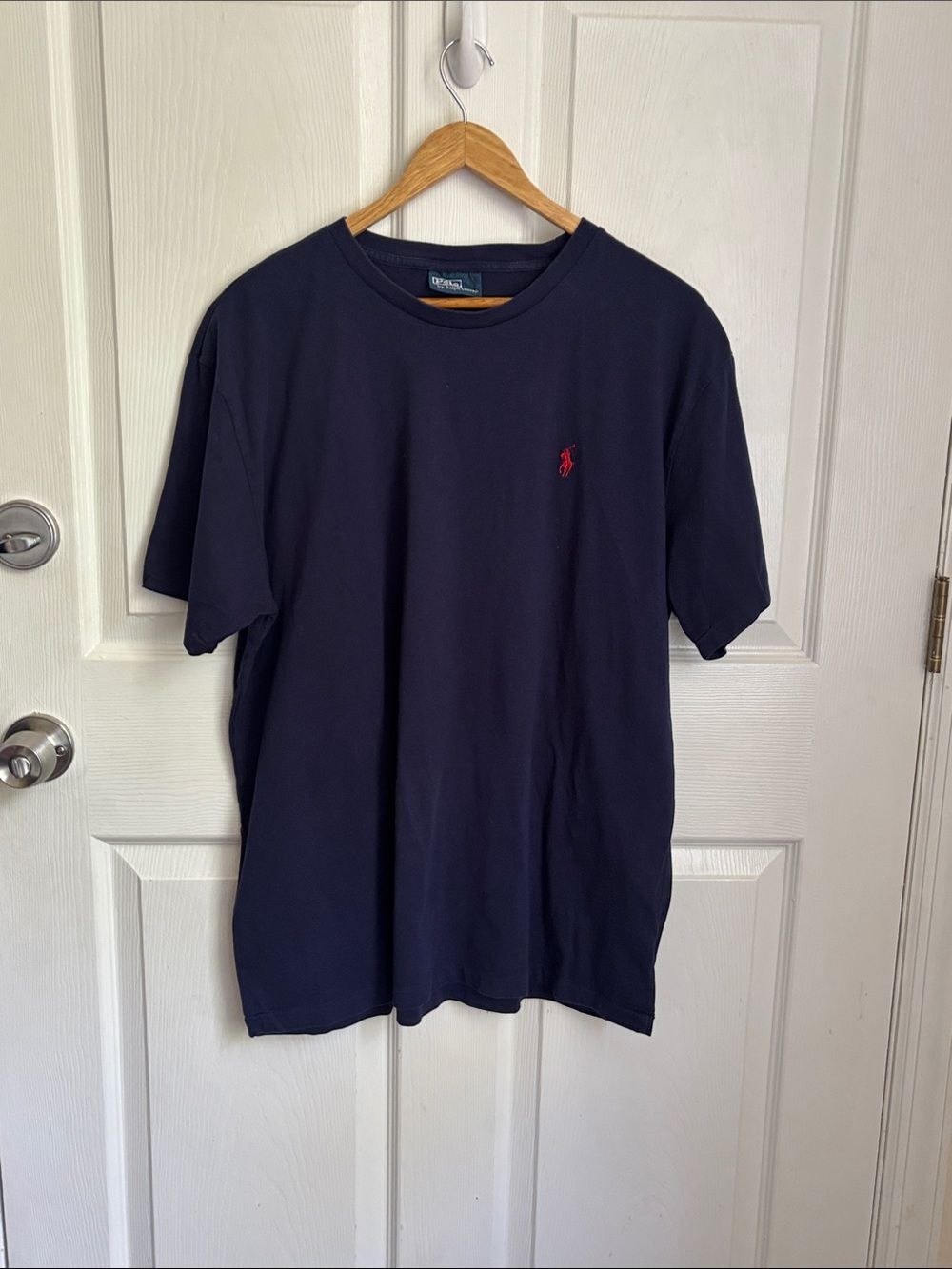 POLO Ralph Lauren Navy Blue Short Sleeve Crew Tee with Red Pony Casual wear prep